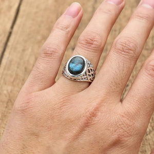 Vintage Natural labradorite ring for both men and women - 1 piece - NaturJewels®