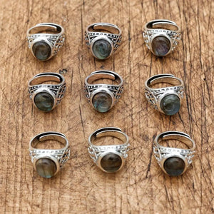 Vintage Natural labradorite ring for both men and women - 1 piece - NaturJewels®